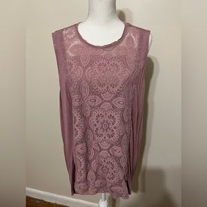 Maurices sleeveless lace front plus-size top